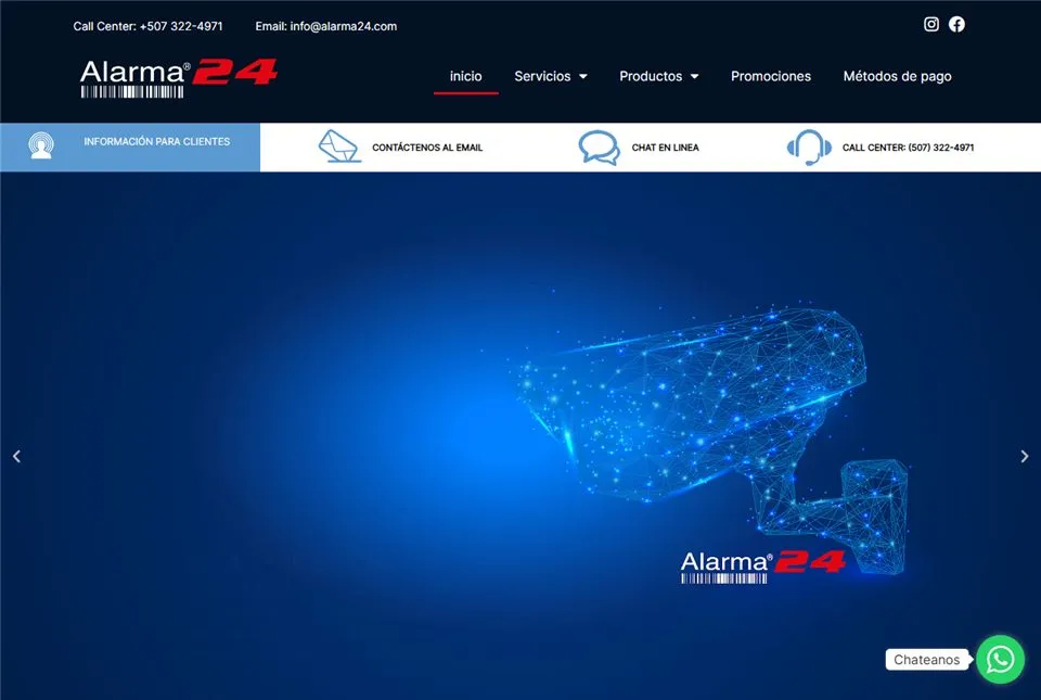 Página web de alarma24.com, diseñada por Jalpro