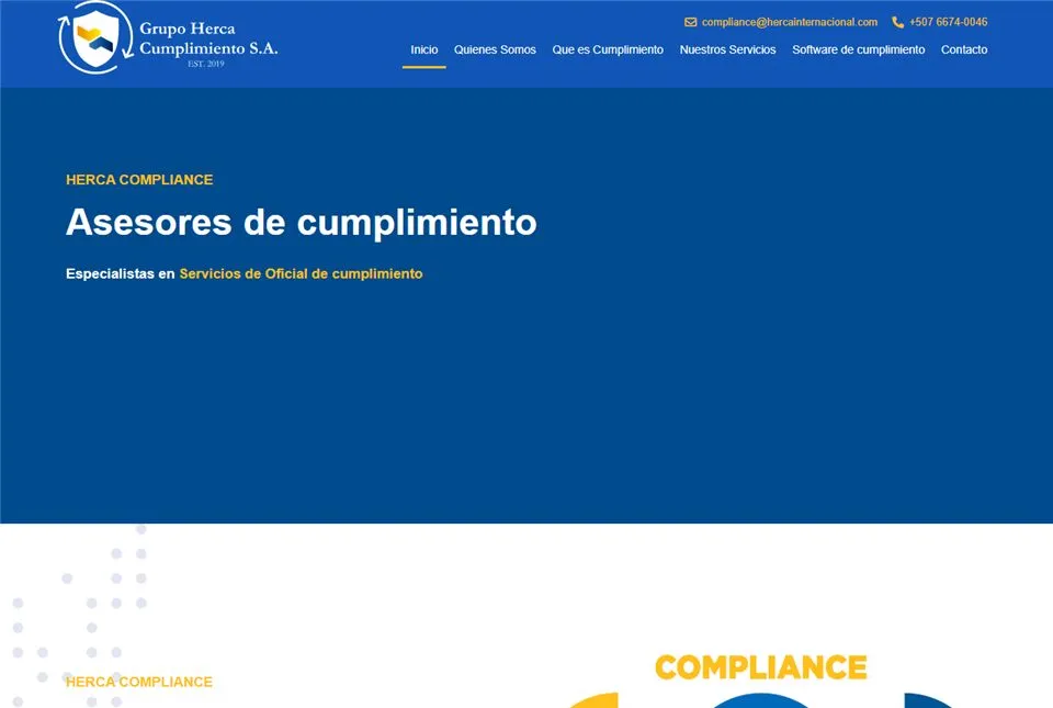 Página web de hercacompliance.com, diseñada por Jalpro