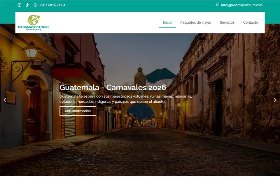 Página web de Panama Yos Tours